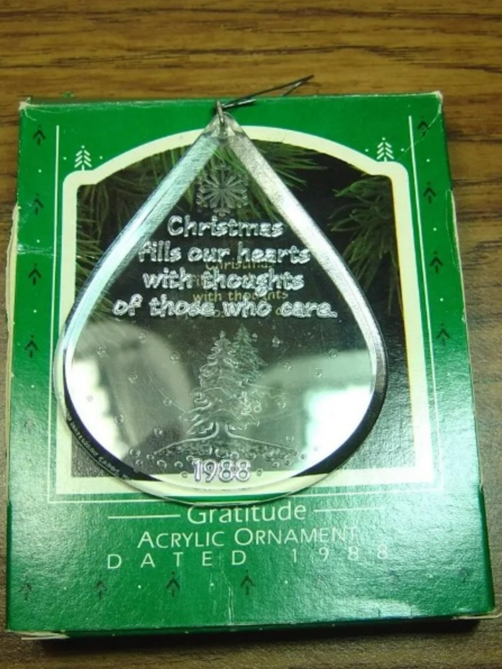 Gratitude Acrylic Holiday Ornament - Clear
